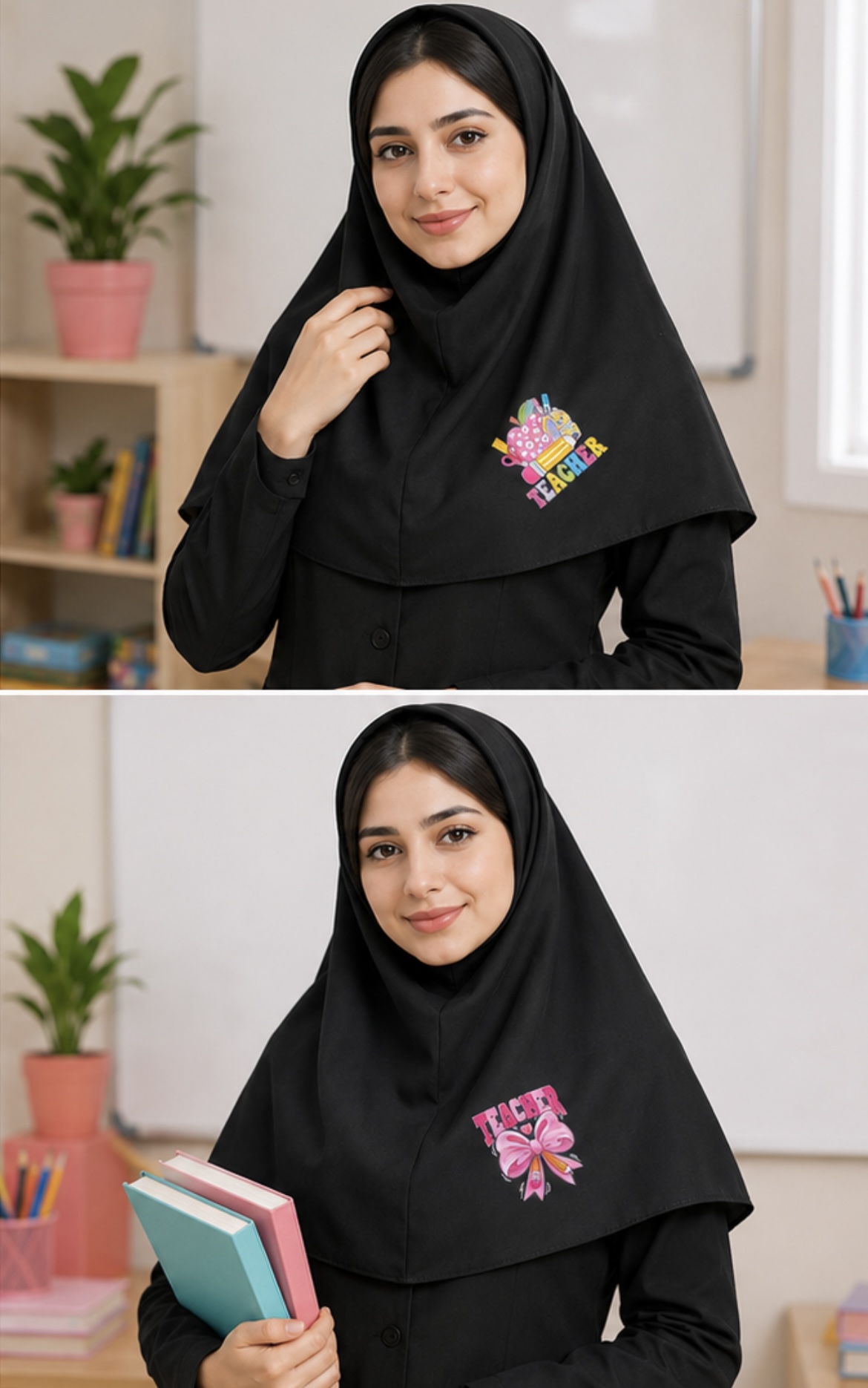 مقنعه طرح دار معلم | Teacher